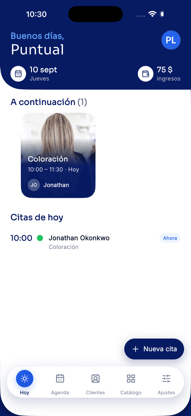 The owner app’s Today screen